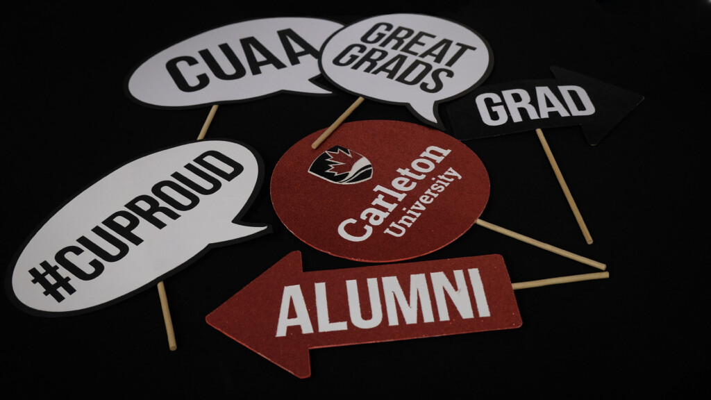 Alumni branded photobooth props