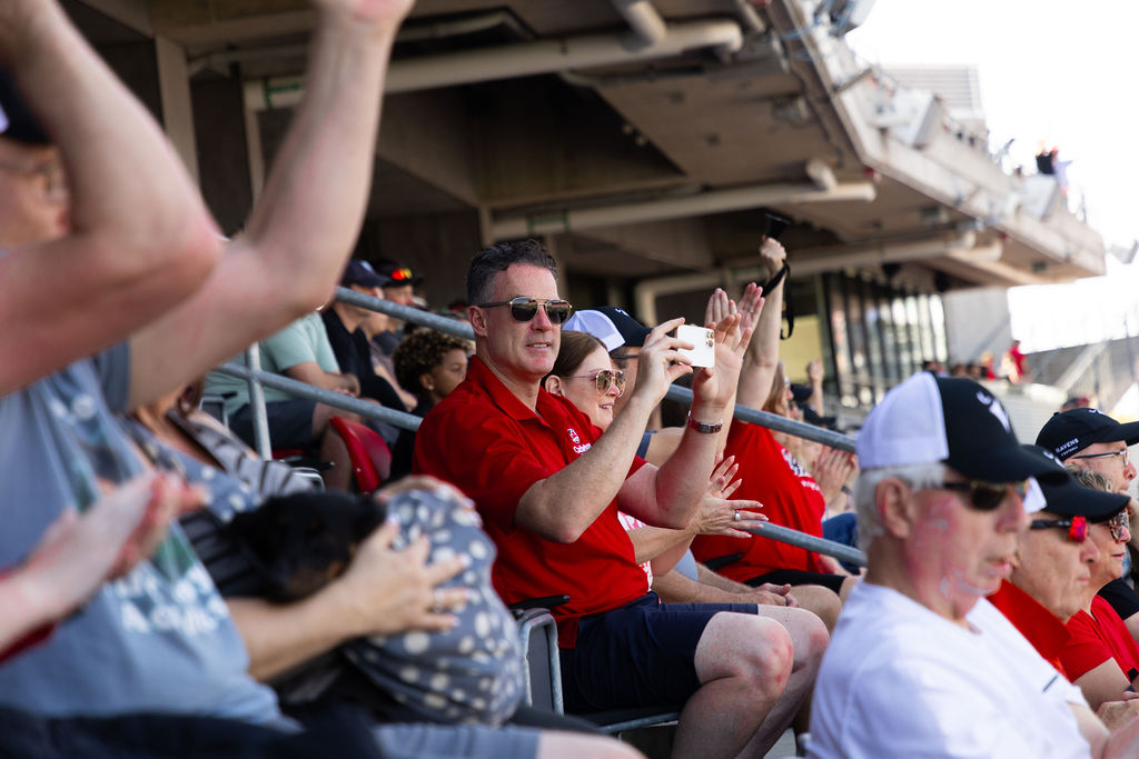 Photo of people watching the Panda Game