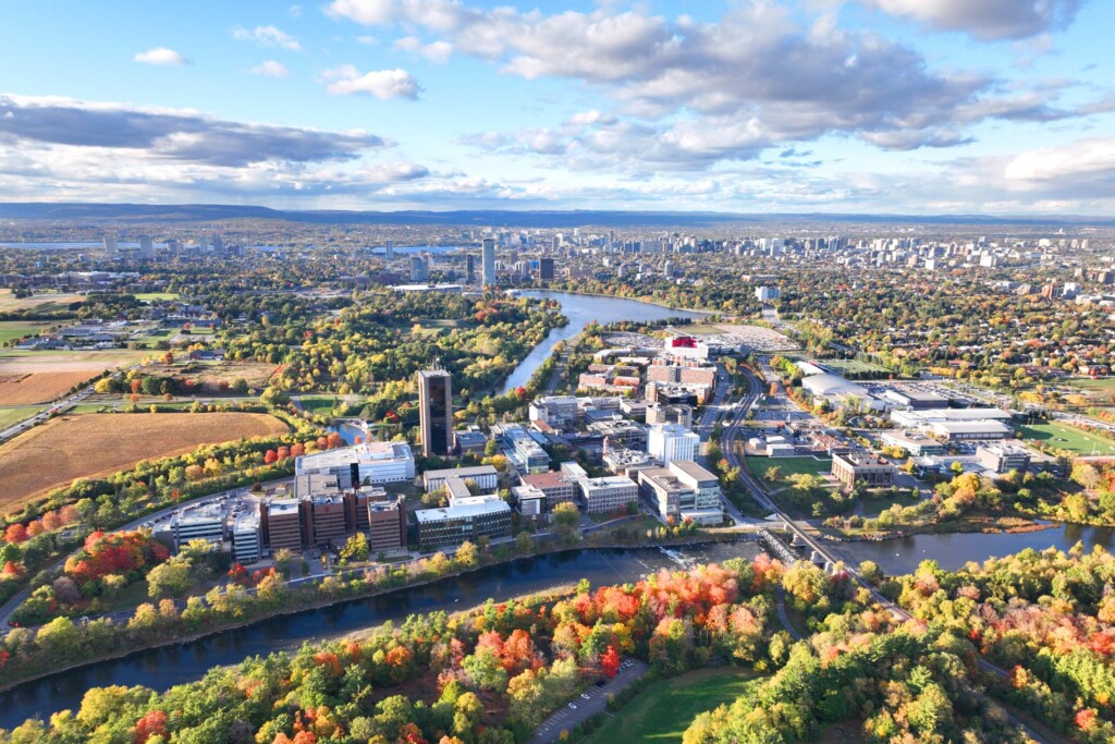 Carleton University Campus seen from an aerial view