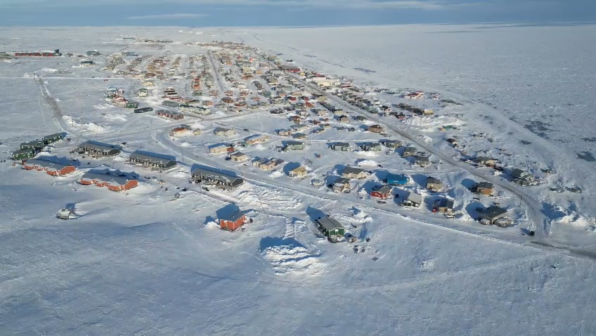 Aerial view of Baker Lake Nunavut
