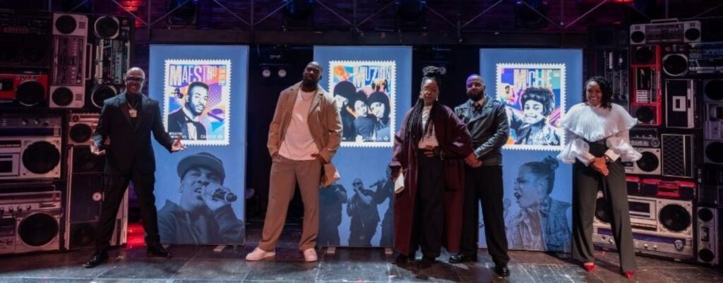 Five people on stage