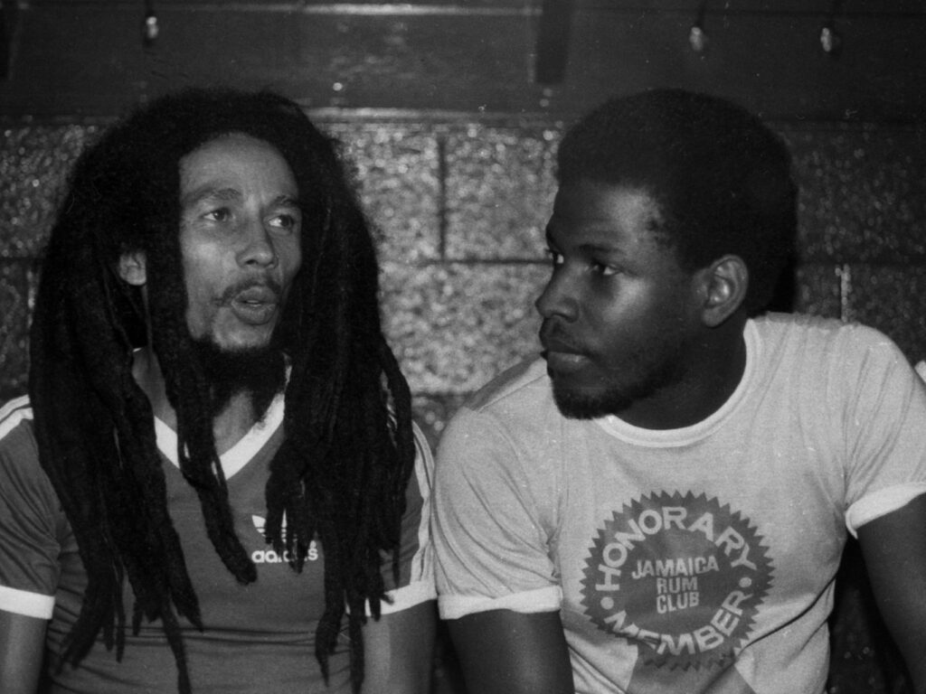 Photo of Bob Marley and Junior Smith