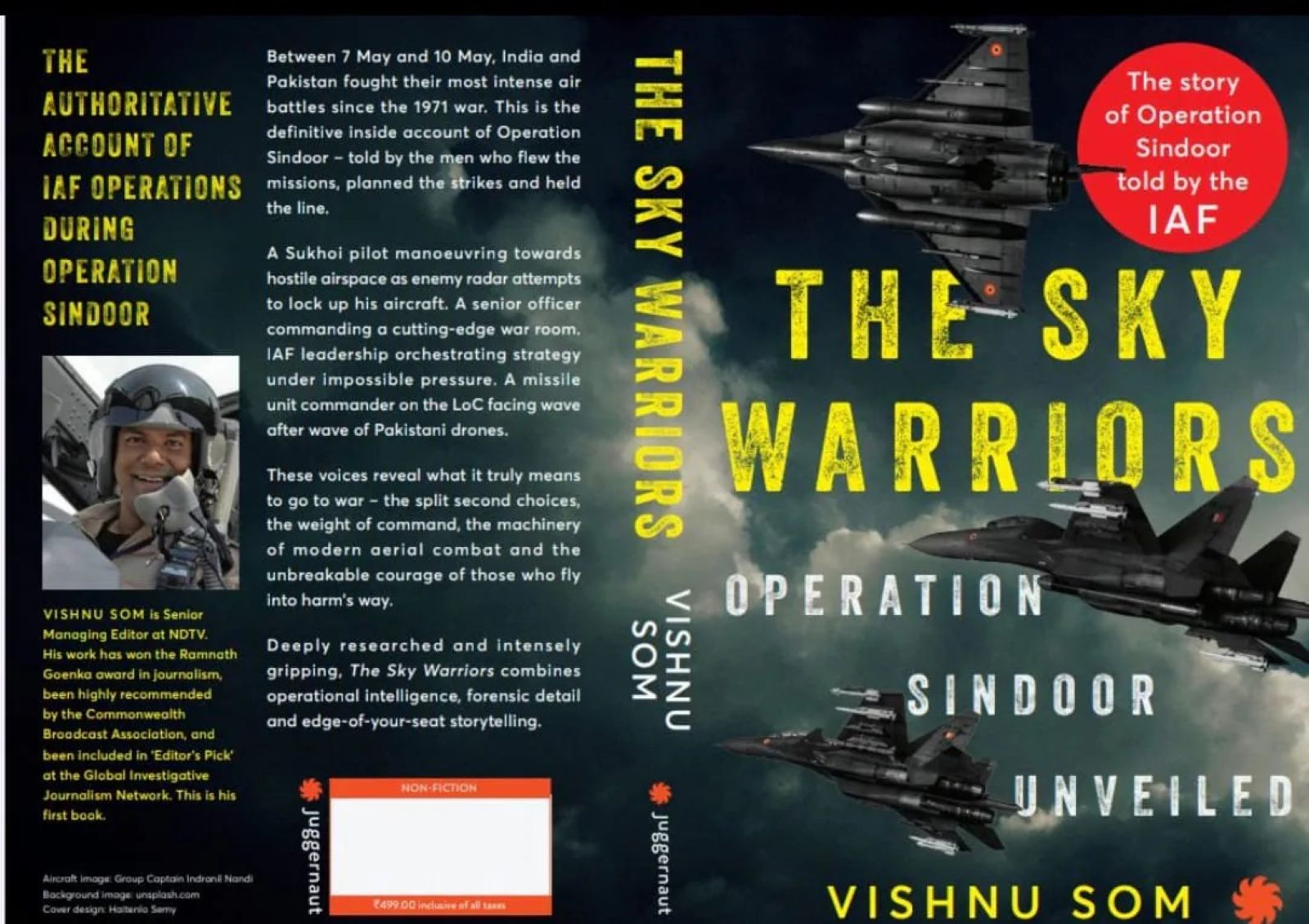 Front and back cover of Vishnu Som's book "The Sky Warriors"