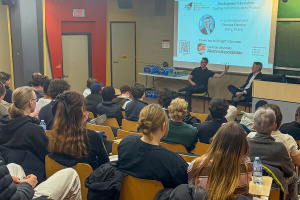 Students attending the first Carleton Engineering Entrepreneurship Group event.
