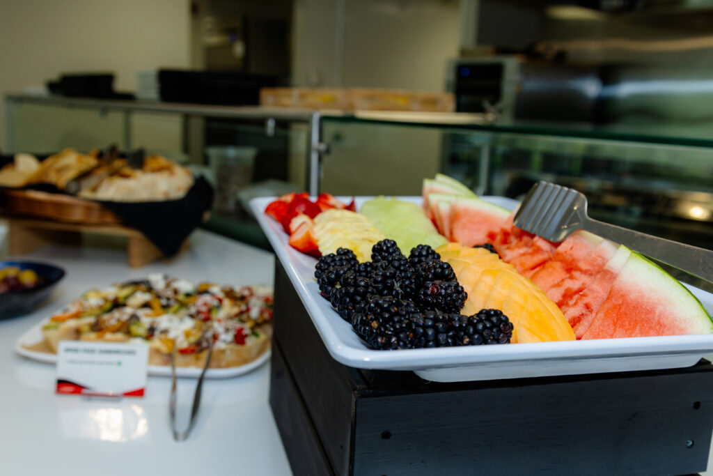 Catering table at the Philanthropy and Nonprofit Leadership Alumni Chapter launch event.