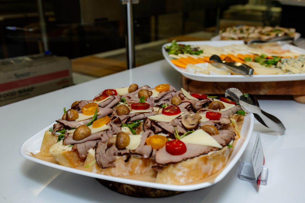 Catering table at the Philanthropy and Nonprofit Leadership Alumni Chapter launch event.