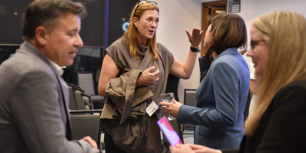 a photo of a woman talking
