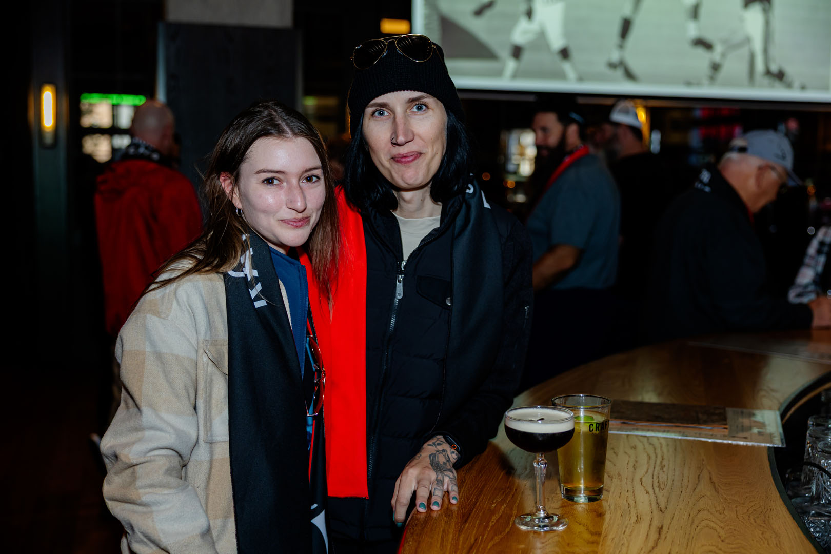 Two people smiling for a photo at the Pancaker Breakfast