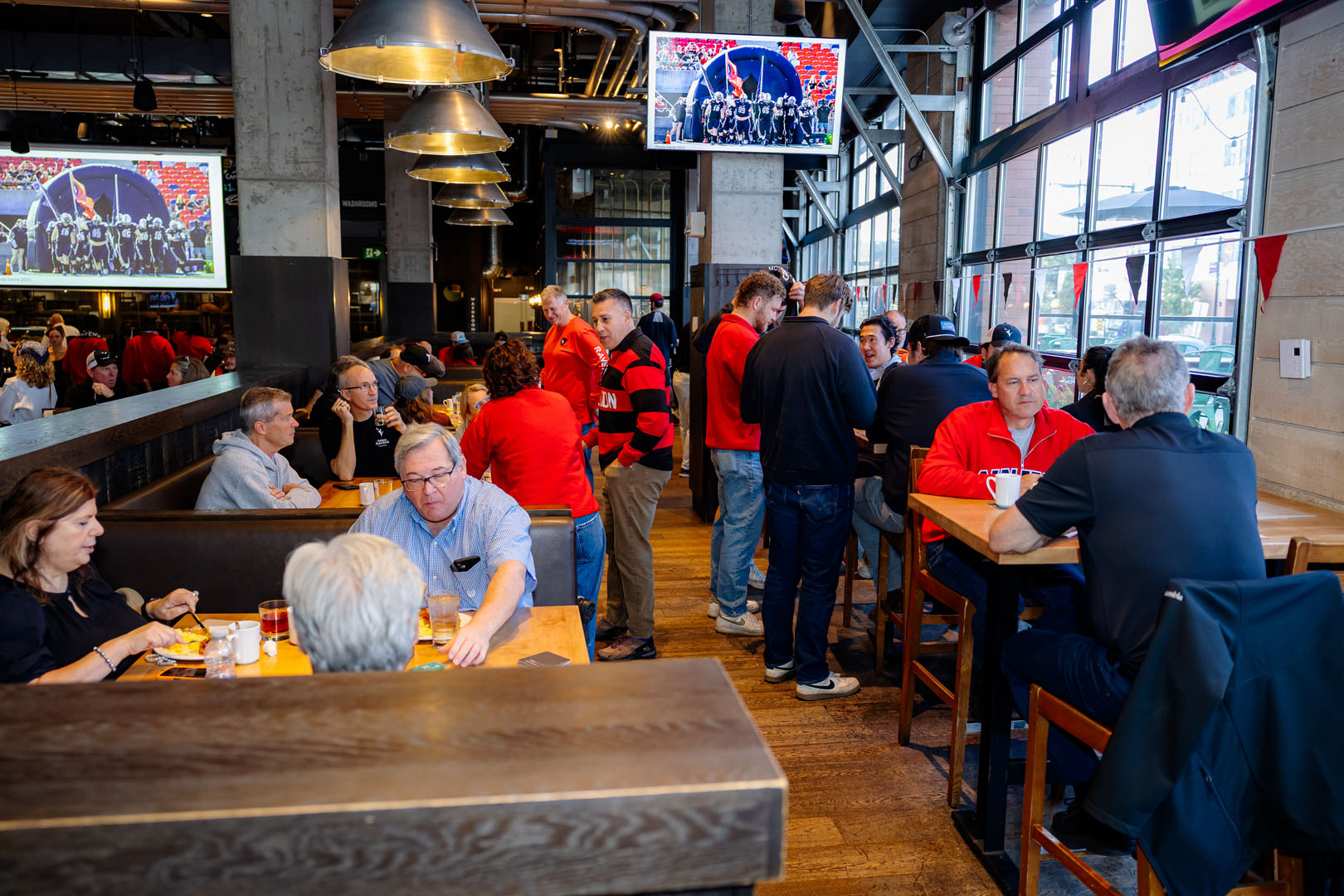 CRAFT Beer Market is full of guests enjoying the Pancaker Breakfast