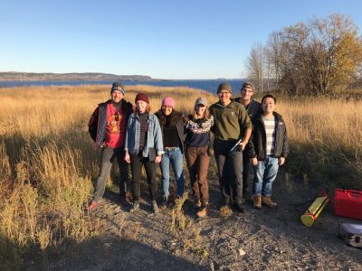 Photo of Boreal Builders Capstone design project team with AJ Esquega